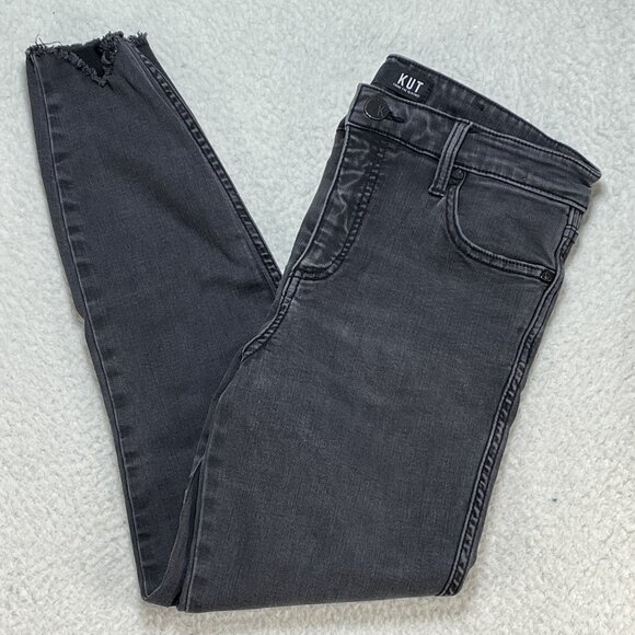 Kut from the Kloth Jeans Womens Sz 4 Black Connie Fab Ab Ankle Skinny 28x25 - Picture 1 of 12